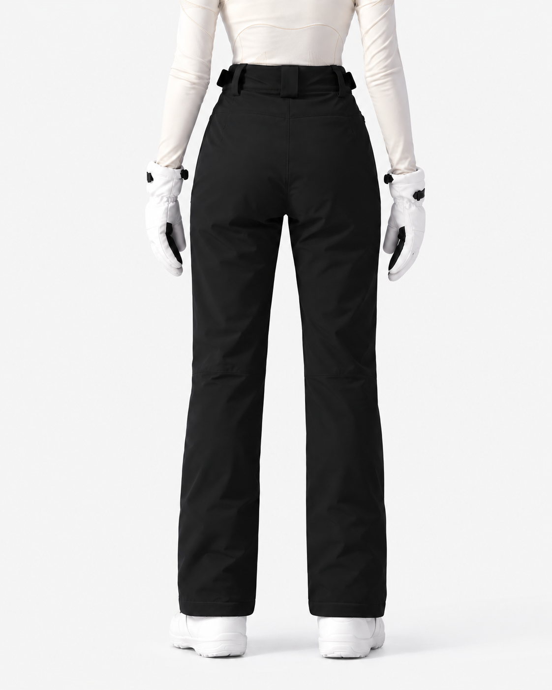 HIGH EXPERIENCE 3-layer stretch insulated ski pants shown for a 2-way versus 4-way stretch comparison