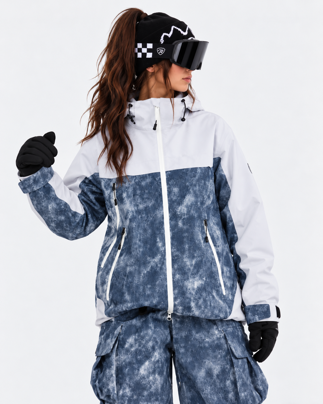 HIGH EXPERIENCE women’s insulated snowboard bib pants shown for a ski-outerwear washing guide