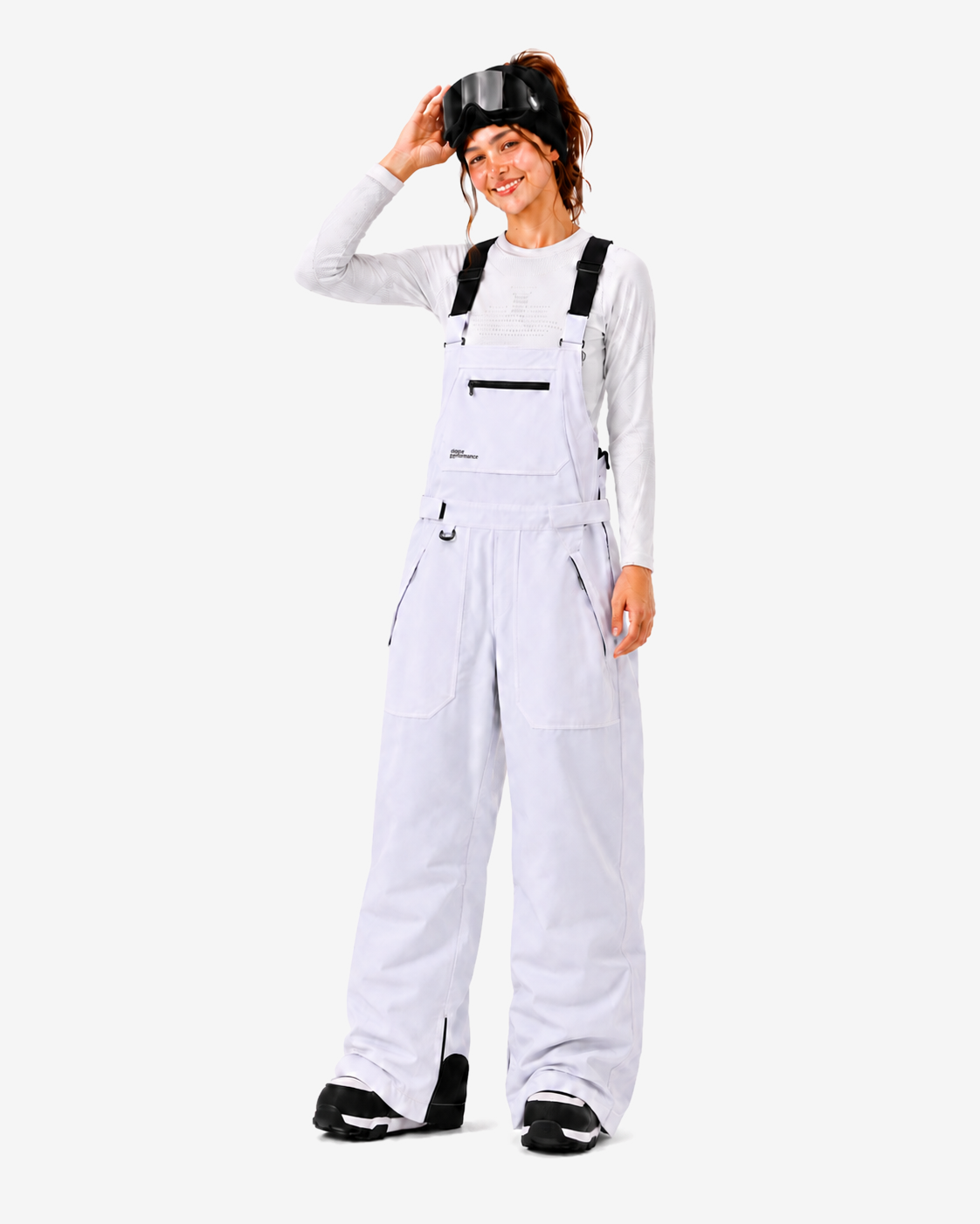 Ski Bib Pants Women White — standardized #F5F5F5 product image