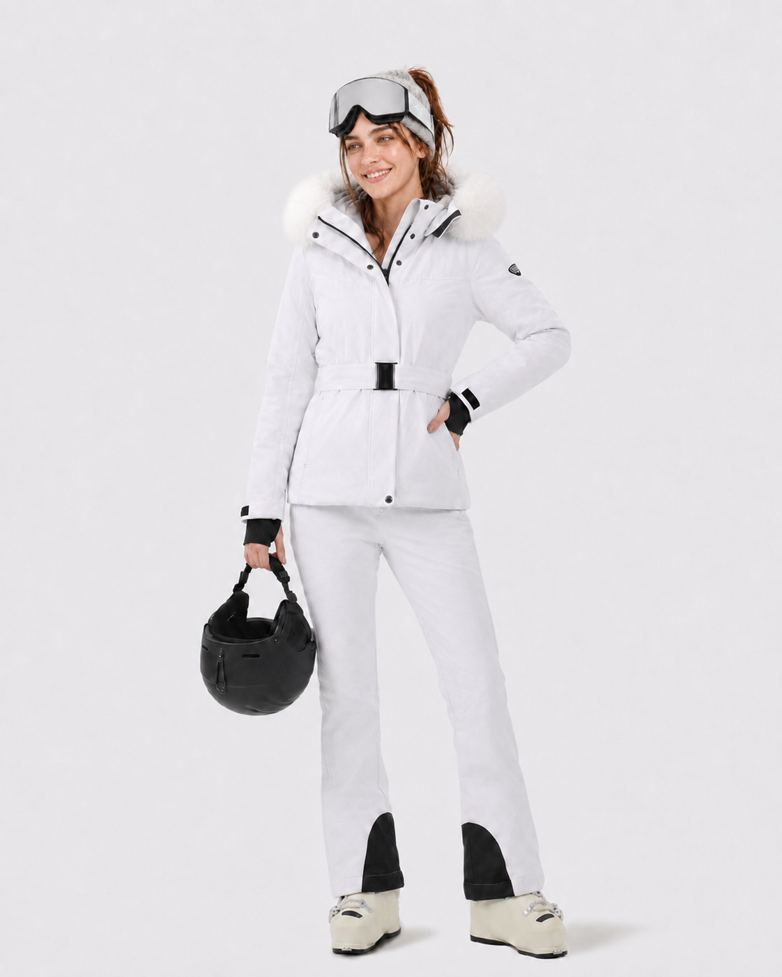 Slim Fit Belted Ski Jacket Women