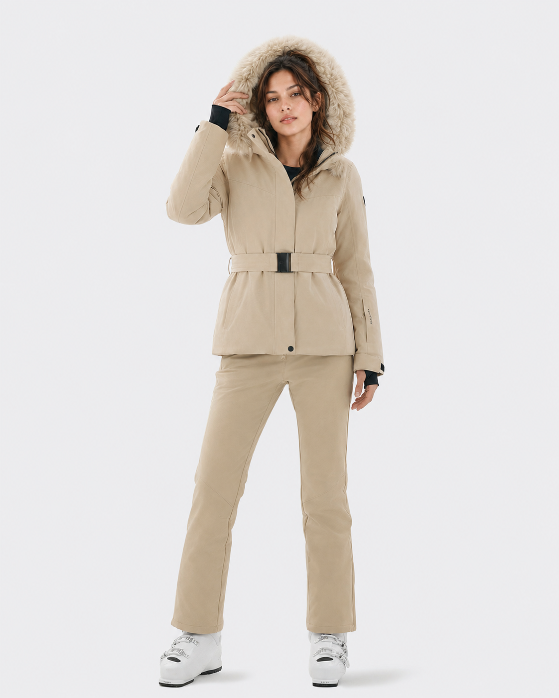 Slim Fit Belted Ski Jacket Women
