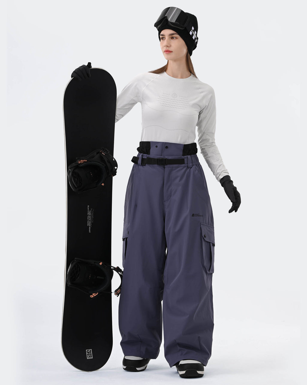 HIGH EXPERIENCE Baggy Snowboard Pants Purple - Lifestyle
