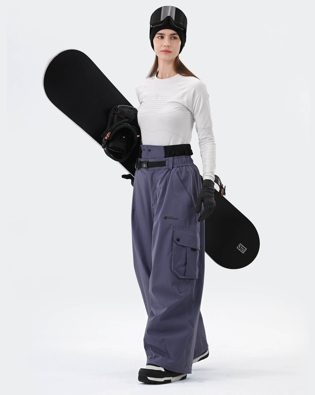 HIGH EXPERIENCE Waterproof Ski Pants Purple Women Men - Detail
