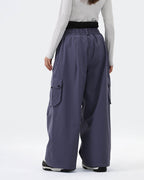 HIGH EXPERIENCE Baggy Ski Snowboard Pants Purple - Back View
