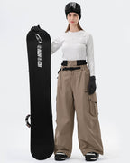 HIGH EXPERIENCE Baggy Snowboard Pants Khaki - Lifestyle
