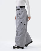 HIGH EXPERIENCE Baggy Ski Snowboard Pants Gray - Side View
