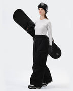 HIGH EXPERIENCE Baggy Ski Snowboard Pants Black - Side View
