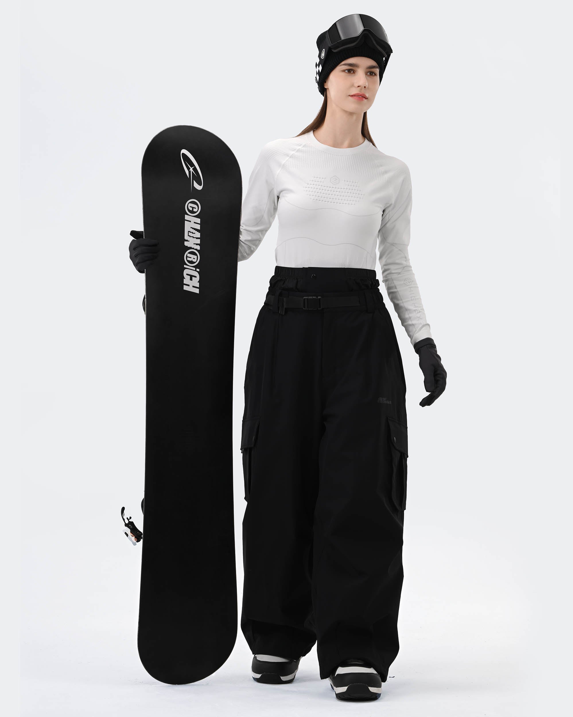 HIGH EXPERIENCE Baggy Snowboard Pants Black - Lifestyle
