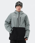 Men's 3-layer baggy ski jacket front view in Pear Color – HIGH EXPERIENCE
