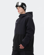 Blue ski jacket goggle pocket and cuff detail – HIGH EXPERIENCE
