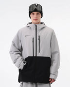Men's 3-layer baggy ski jacket front view in Gray – HIGH EXPERIENCE
