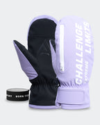 High Experience Light Purple Ski Gloves - Female Model in Light Purple Ski Outfit, Side Angle