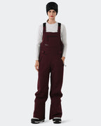 Burgundy Women's Ski Bib Pants – Front View | High Experience