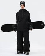 Women wearing Black 3L ski jacket with RECCO reflector on mountain

