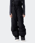 HIGH EXPERIENCE Kids Ski Pants - Black, Waterproof Suspender Snow Pants for Boys Girls