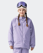 High Experience Kids Ski Jacket Lilac Purple - Graphene Thermal Waterproof Snow Coat for Boys Girls