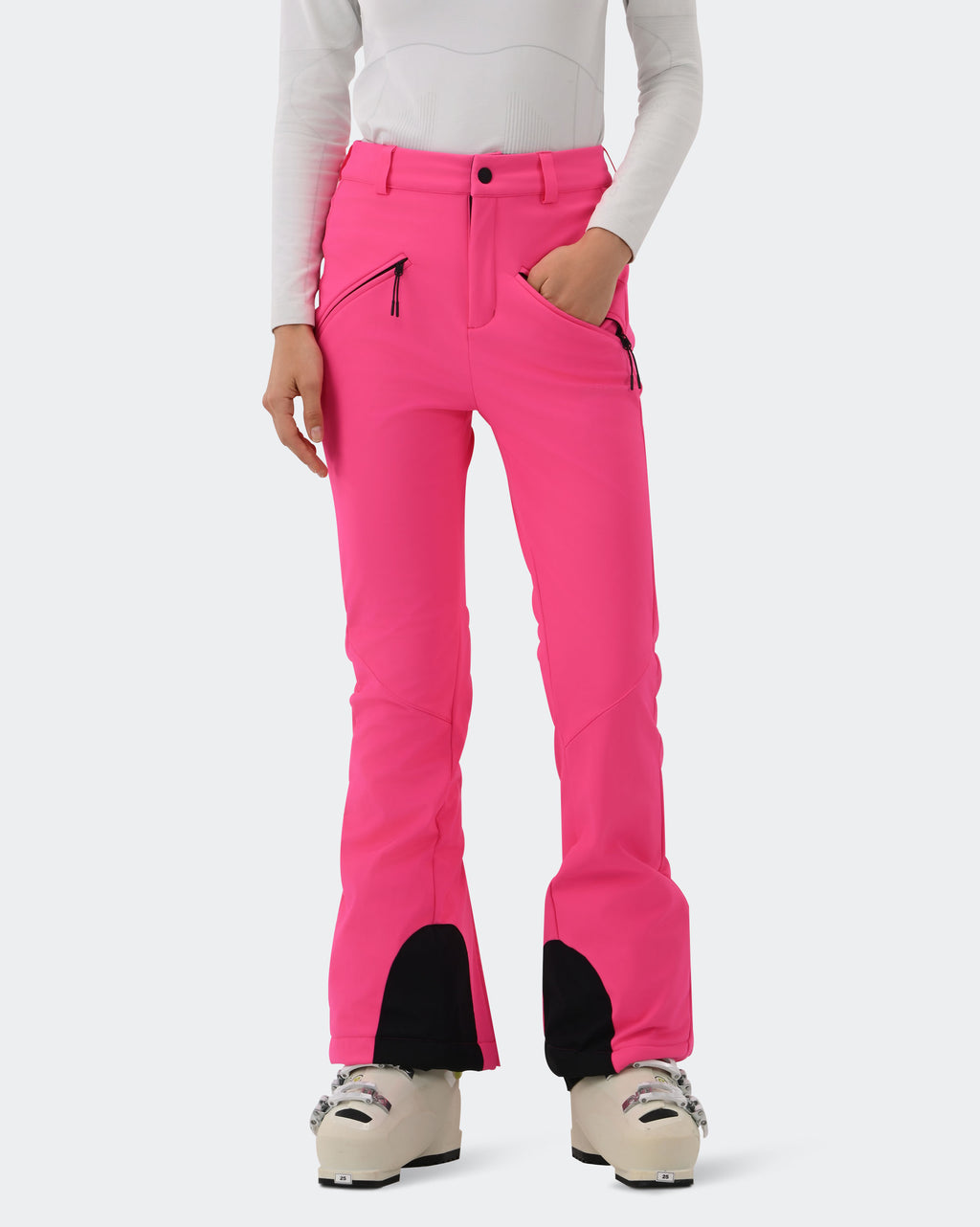 Pink Women's Slim Fit Waterproof Ski Pants Fleece Lined | HIGH EXPERIENCE