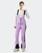 HIGH EXPERIENCE Women's Slim Fit Ski Bib Pants - Purple - Front View