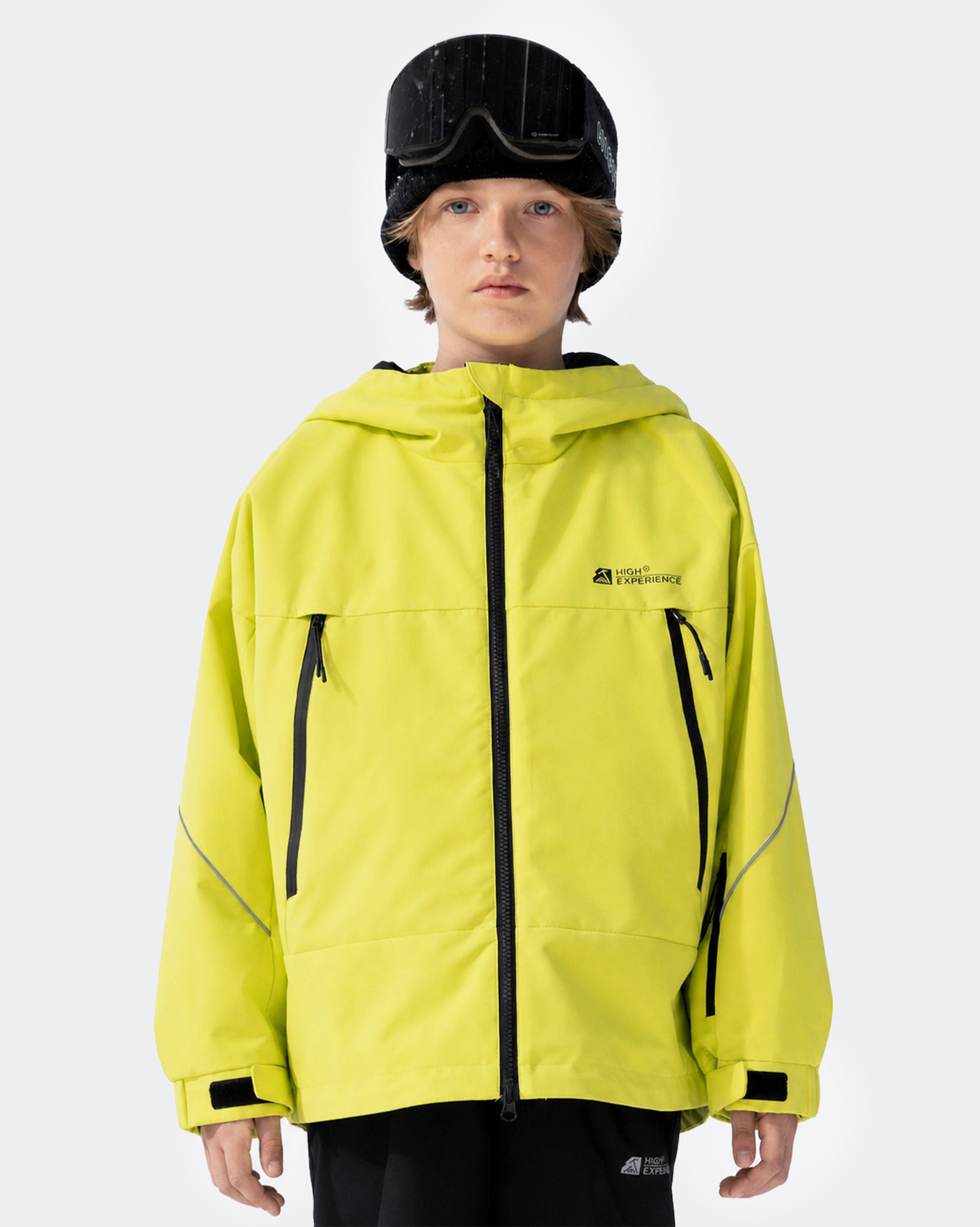 High Experience Kids Ski Jacket Lime Green - Graphene Thermal Waterproof Snow Coat for Boys Girls