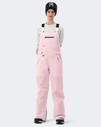 Pink Women's Ski Bib Pants – Front View | High Experience