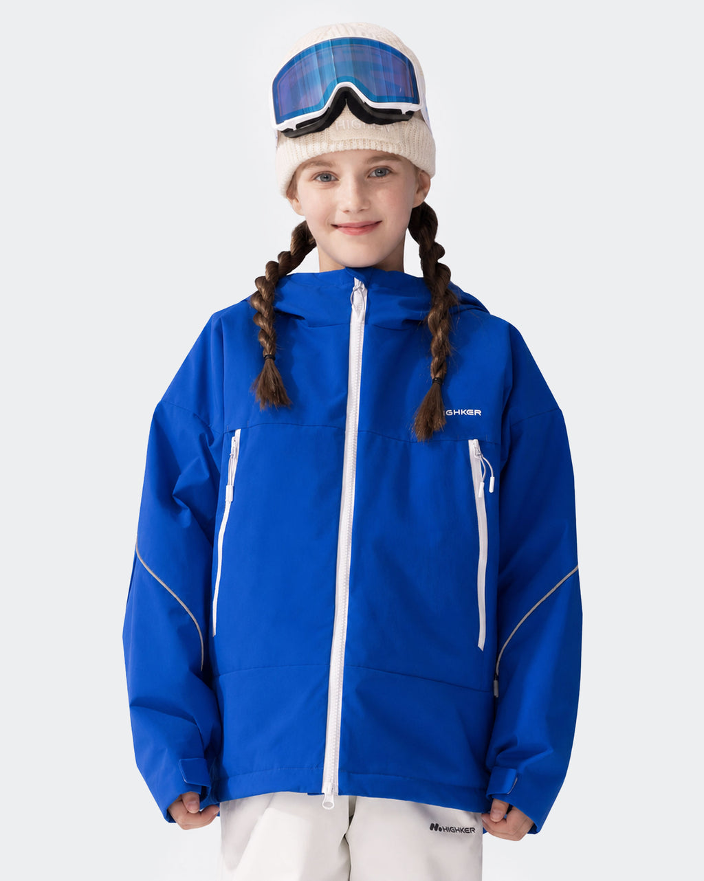 High Experience Kids Ski Jacket Klein Blue - Graphene Thermal Waterproof Snow Coat for Boys Girls