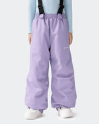 HIGH EXPERIENCE Kids Ski Pants - Purple Front View, Insulated Snowboard Trousers