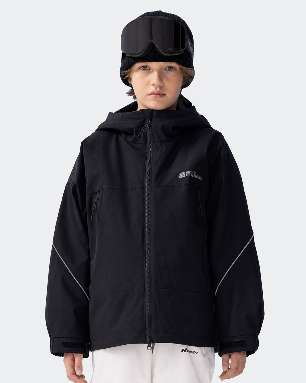 High Experience Kids Ski Jacket Black - Graphene Thermal Waterproof Snow Coat for Boys Girls