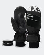 High Experience Black Ski Gloves Front View - 3M Thinsulate Waterproof Touchscreen Snow Gloves