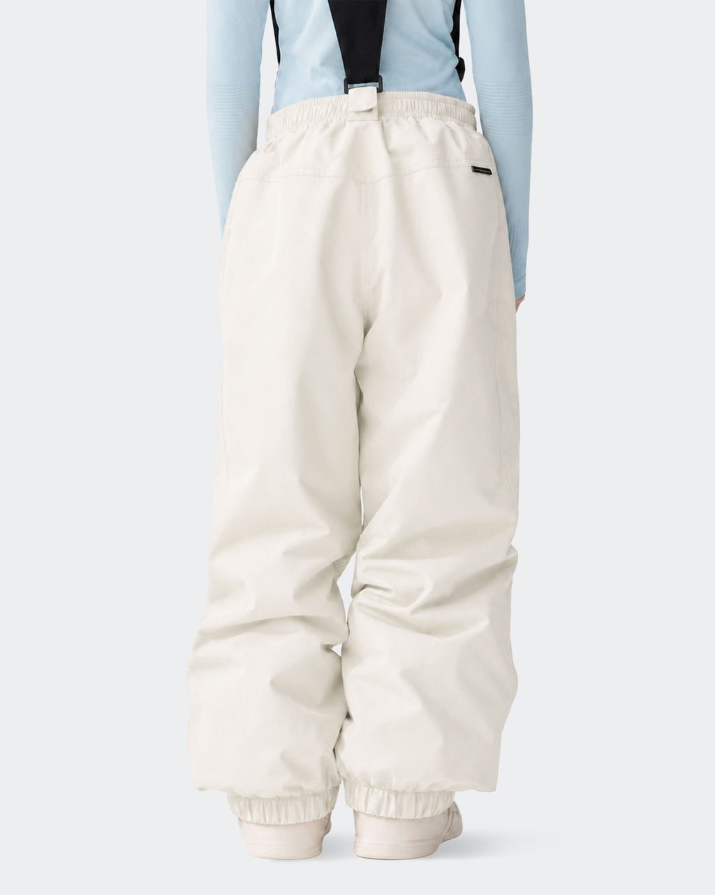 HIGH EXPERIENCE Kids Ski Pants - White, Waterproof Suspender Snow Pants for Boys Girls