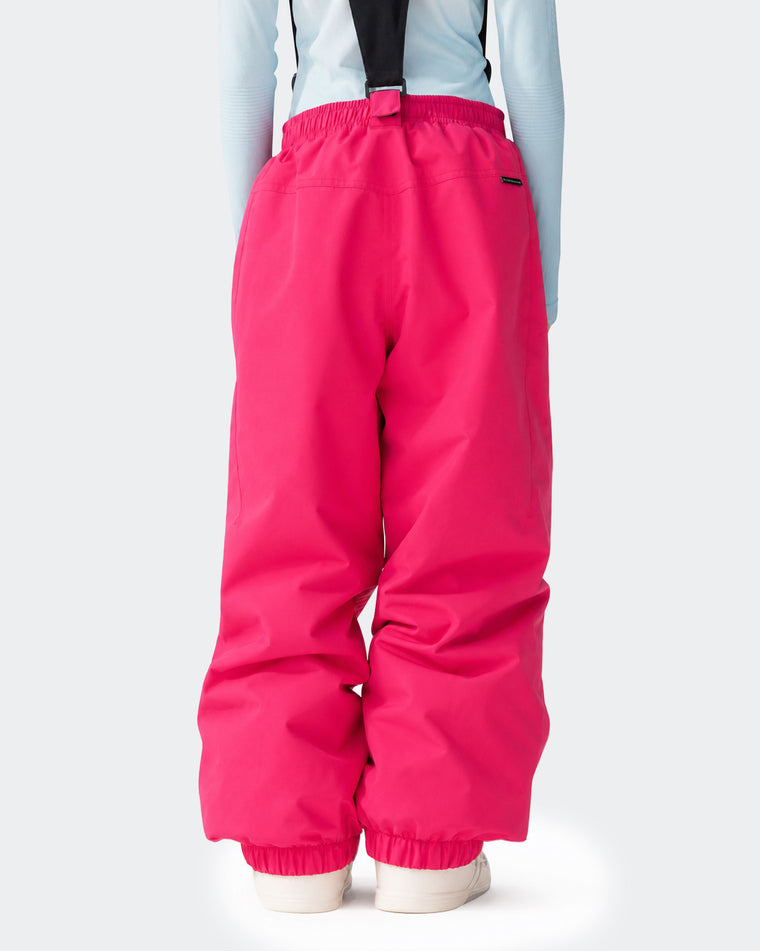 HIGH EXPERIENCE Kids Ski Pants - Pink Front View, Insulated Snowboard Trousers