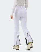 White Ski Pants Side View Slim Fit Snowboard Pants | HIGH EXPERIENCE