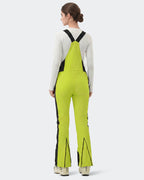 HIGH EXPERIENCE Women's Slim Fit Ski Bib Pants - Light Green - Back View