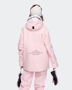 Pink Gradient snowboard coat back view – women's outerwear
