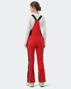 HIGH EXPERIENCE Women's Slim Fit Ski Bib Pants - Red - Back View