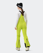 HIGH EXPERIENCE Women's Ski Bib Pants Light Green – Waterproof Insulated Snow Overalls, Back View