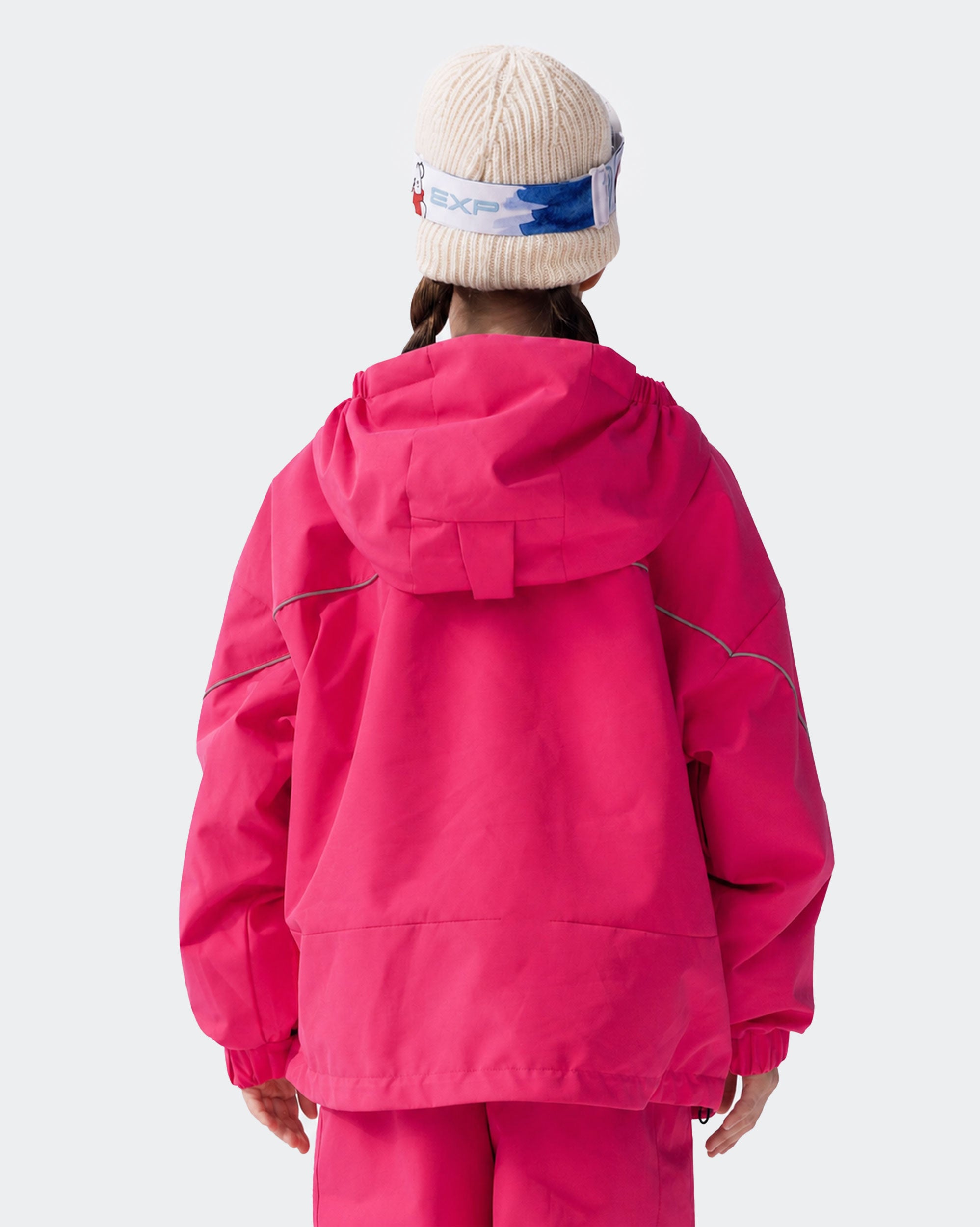 High Experience Kids Ski Jacket Barbie Pink Front View - Waterproof Windproof Snow Coat