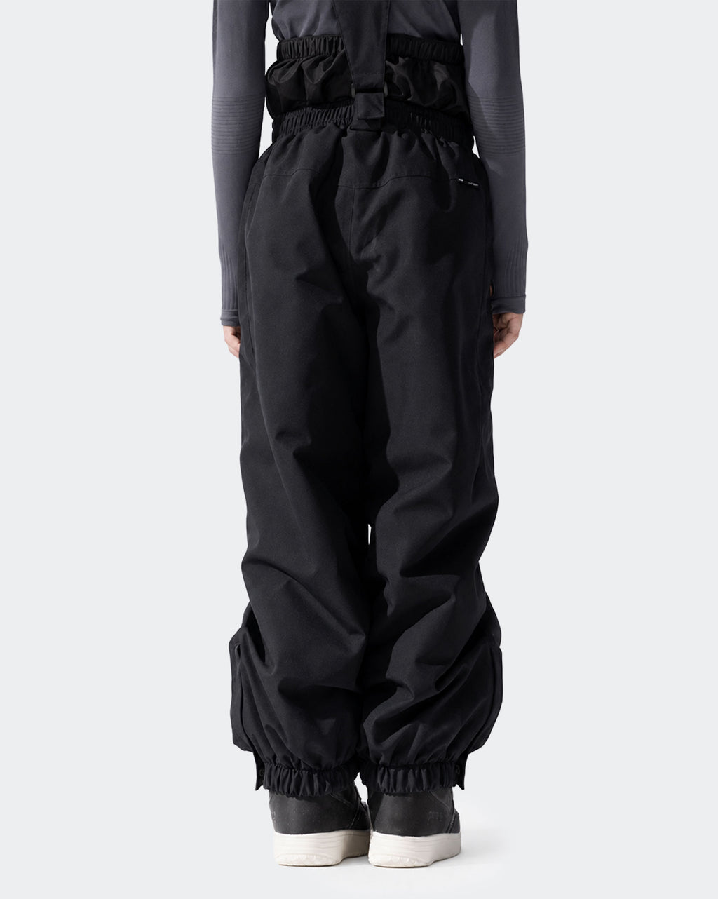 HIGH EXPERIENCE Kids Ski Pants - Black Front View, Insulated Snowboard Trousers
