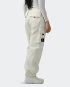 HIGH EXPERIENCE Women's Baggy Ski Pants Cream White Side View — Waterproof Ski Pants