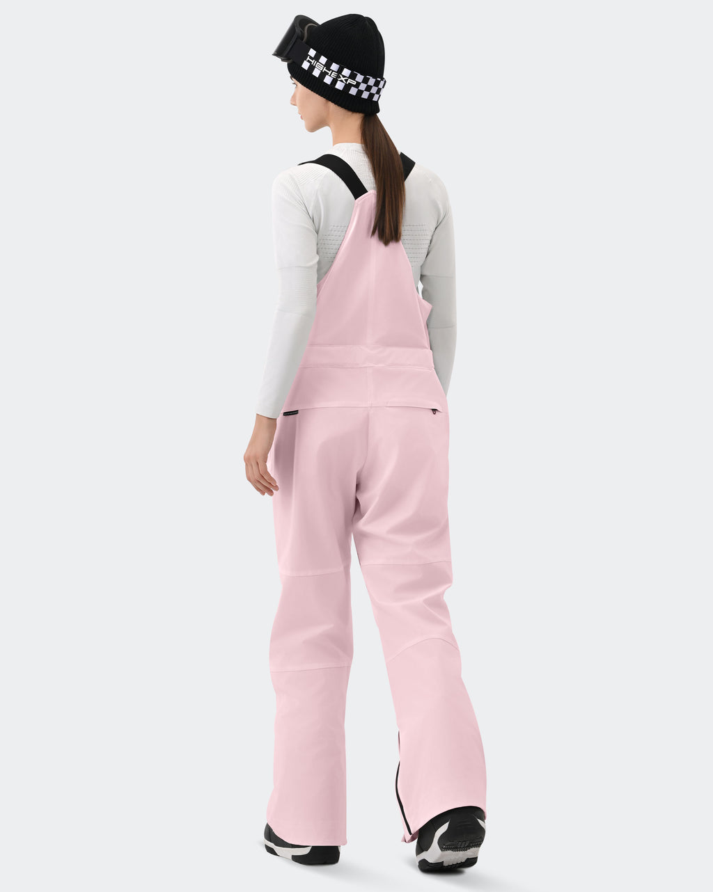 Pink Women's Ski Bib Pants – Side View | High Experience