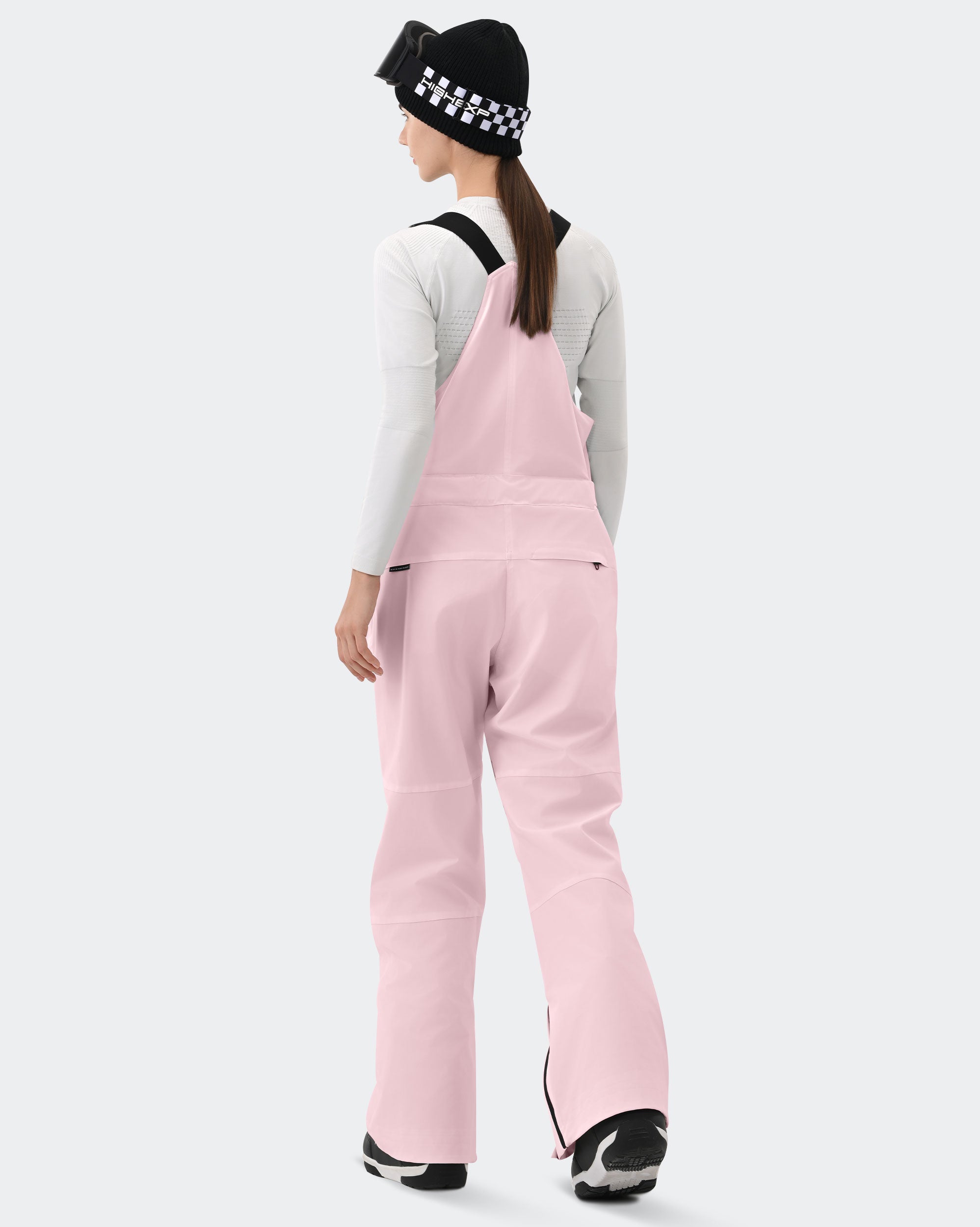 Pink Women's Ski Bib Pants – Side View | High Experience