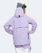 Light Purple waterproof snowboard jacket back view – women
