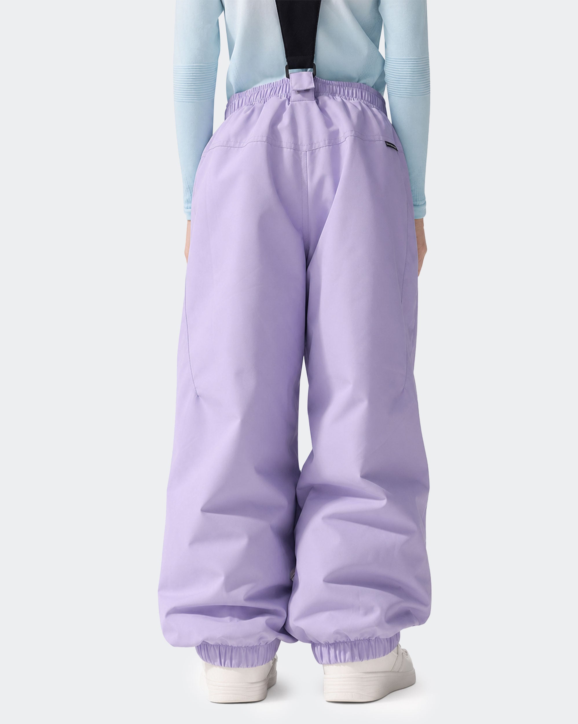 HIGH EXPERIENCE Kids Ski Pants - Purple, Waterproof Suspender Snow Pants for Girls
