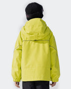 High Experience Kids Ski Jacket Lime Green Front View - Waterproof Windproof Snow Coat