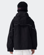 High Experience Kids Ski Jacket Black Front View - Waterproof Windproof Snow Coat
