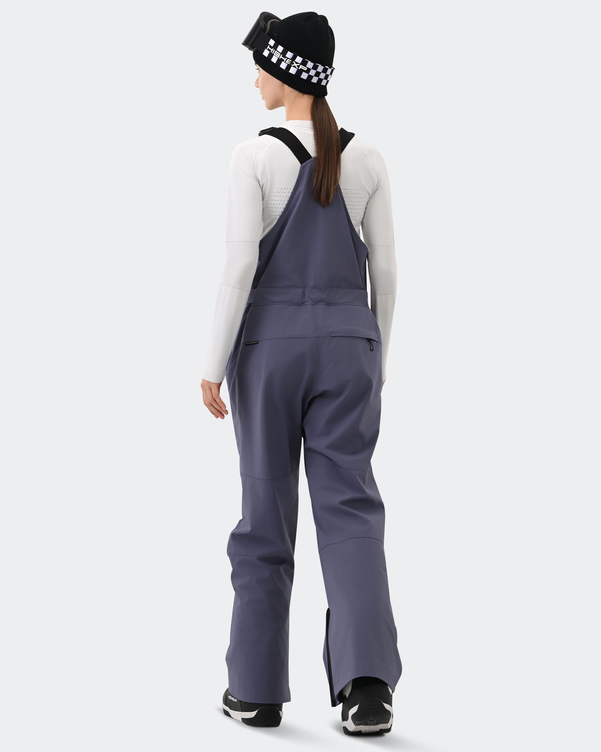 Purple Women's Ski Bib Pants – Back View | High Experience