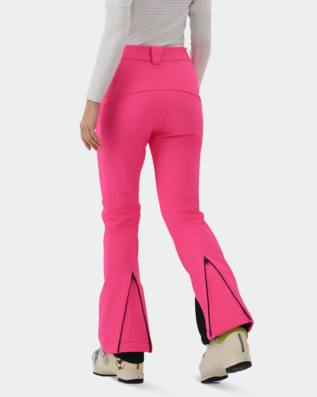 Pink Ski Pants Side View Slim Fit Snowboard Pants | HIGH EXPERIENCE