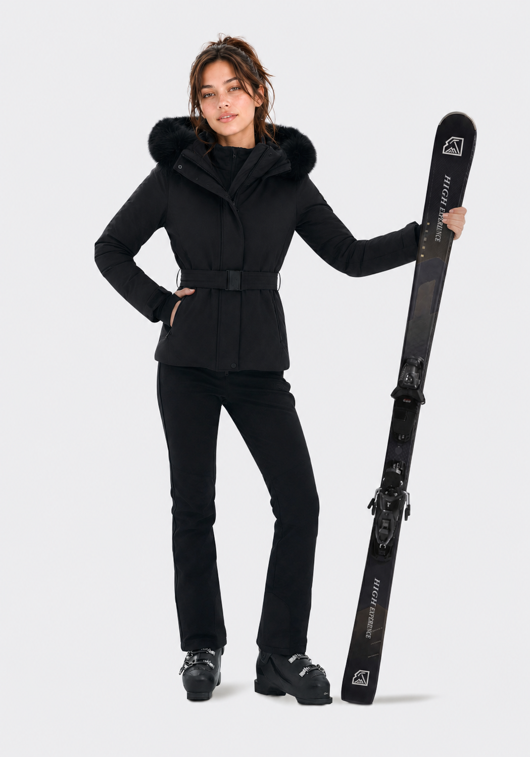 Slim Fit Belted Ski Jacket Women