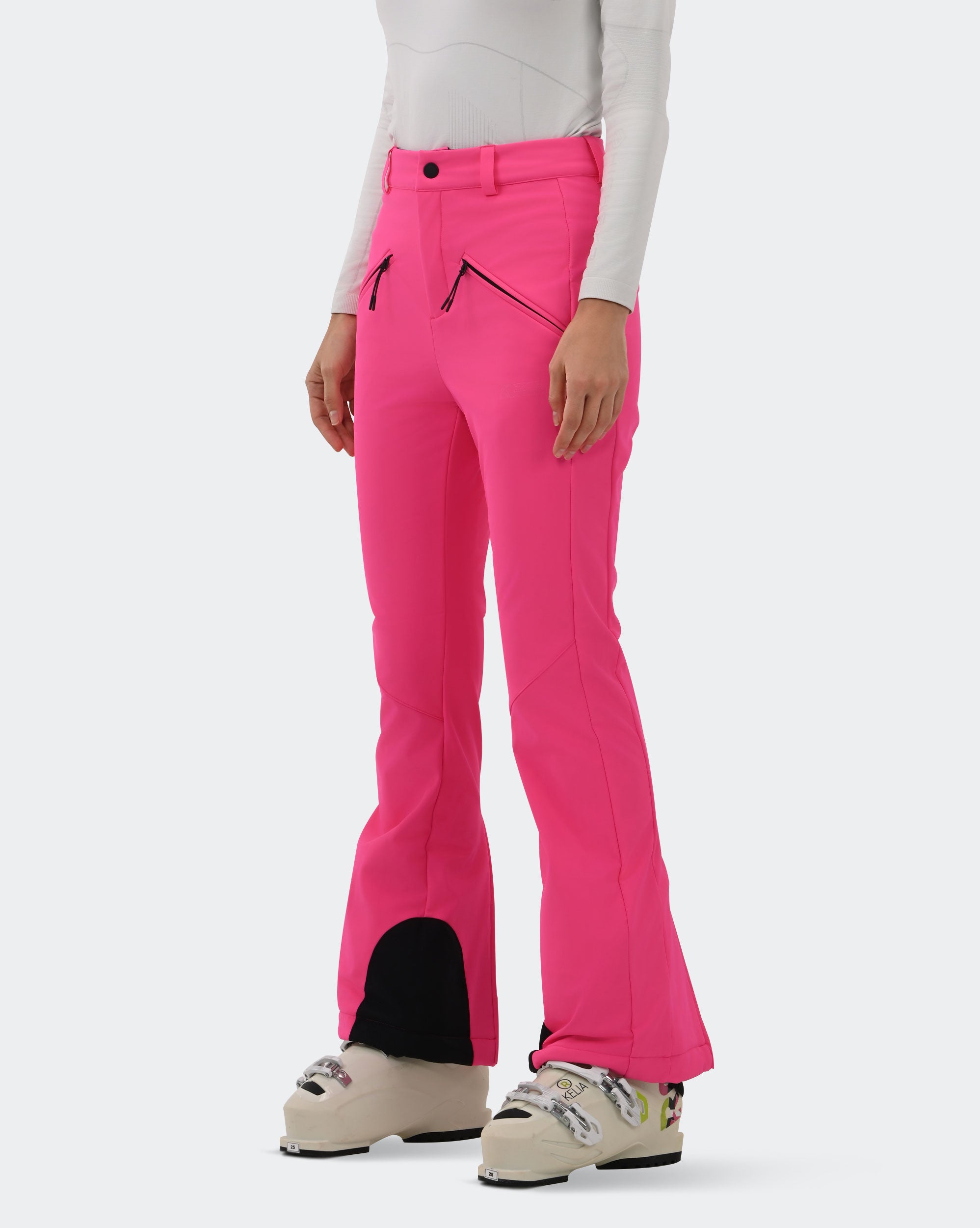 Pink Ski Pants Waterproof 15000mm Fleece Lining Detail | HIGH EXPERIENCE