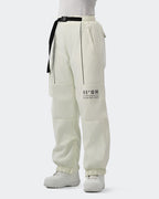 HIGH EXPERIENCE Women's Baggy Ski Pants Cream White Back View — Insulated Snow Pants