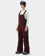 Burgundy Women's Ski Bib Pants – Side View | High Experience